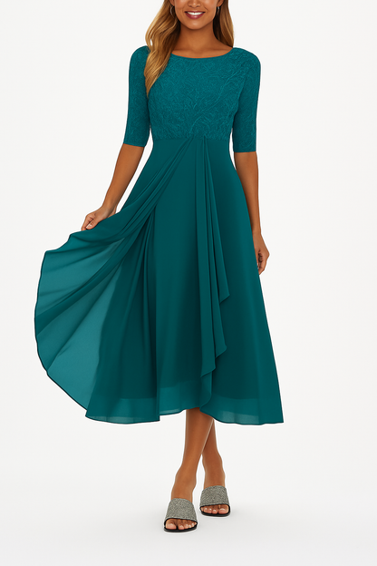 Ximena - Elegancka Damska Sukienka Koronkowa do Kolan