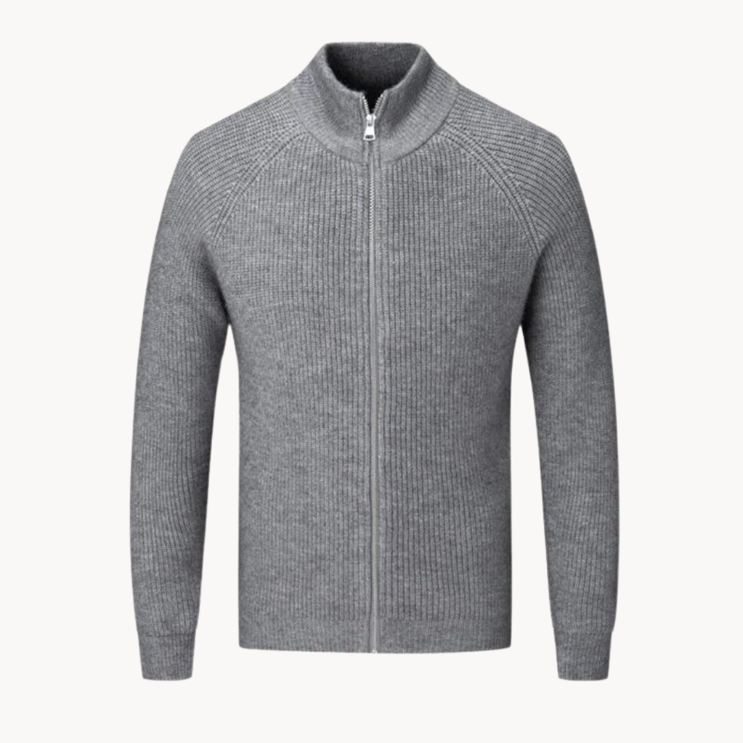 Sebastian – Sweter z zamkiem na całej długości