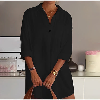 Koszula Oversize z Półdługimi Rękawami Caterina