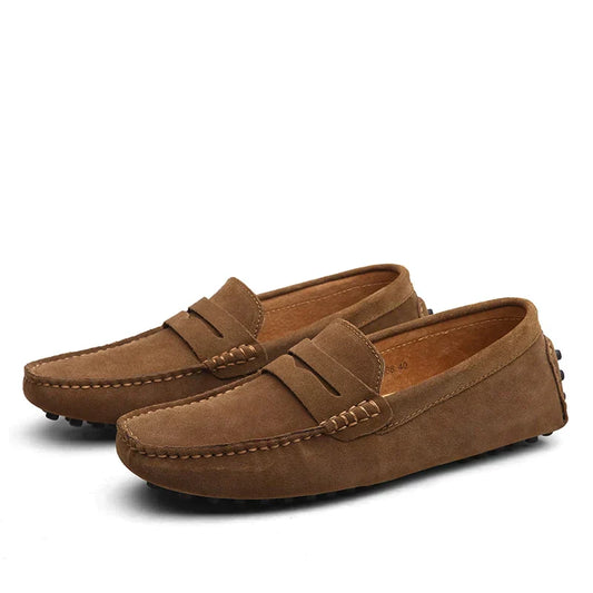 Jarl - Włoskie zamszowe loafers dla mężczyzn