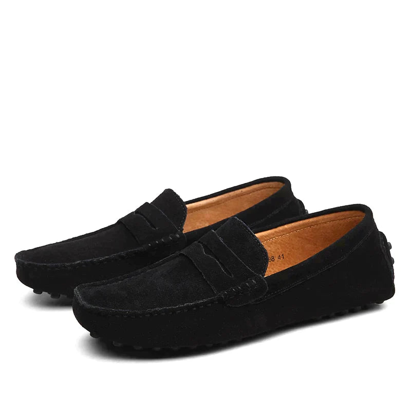 Jarl - Włoskie zamszowe loafers dla mężczyzn