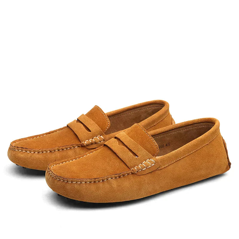 Jarl - Włoskie zamszowe loafers dla mężczyzn