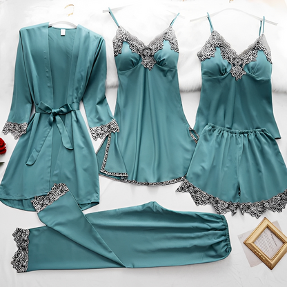 Darafe - Elegancki damski pięcioczęściowy zestaw nocny