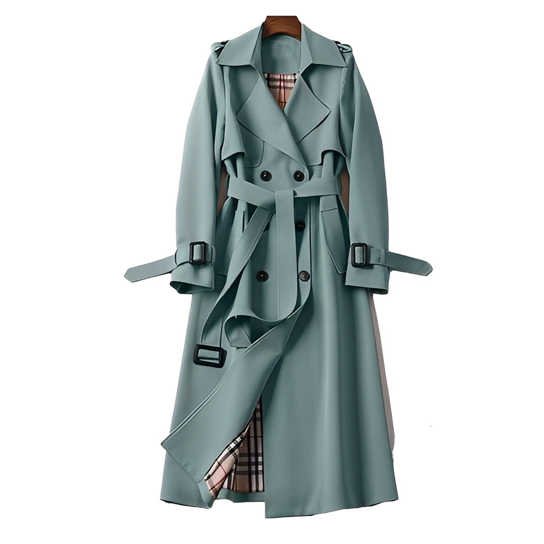 Élodie - Klasyczny damski zimowy płaszcz z paskiem