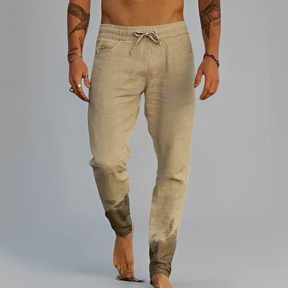 Eladio - Męskie, luźne spodnie ze sznurkiem