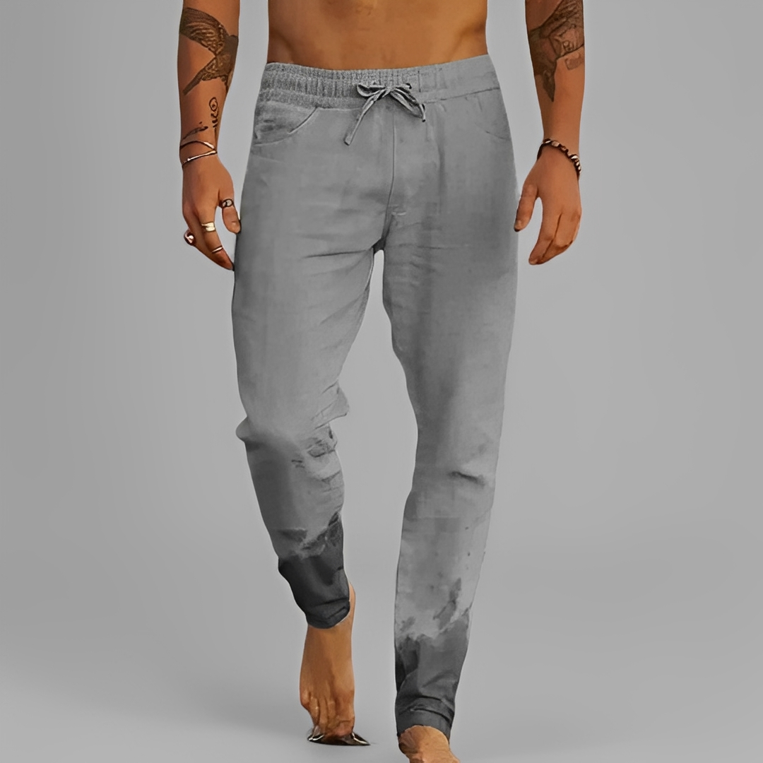 Eladio - Męskie, luźne spodnie ze sznurkiem