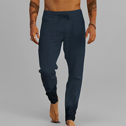 Eladio - Męskie, luźne spodnie ze sznurkiem