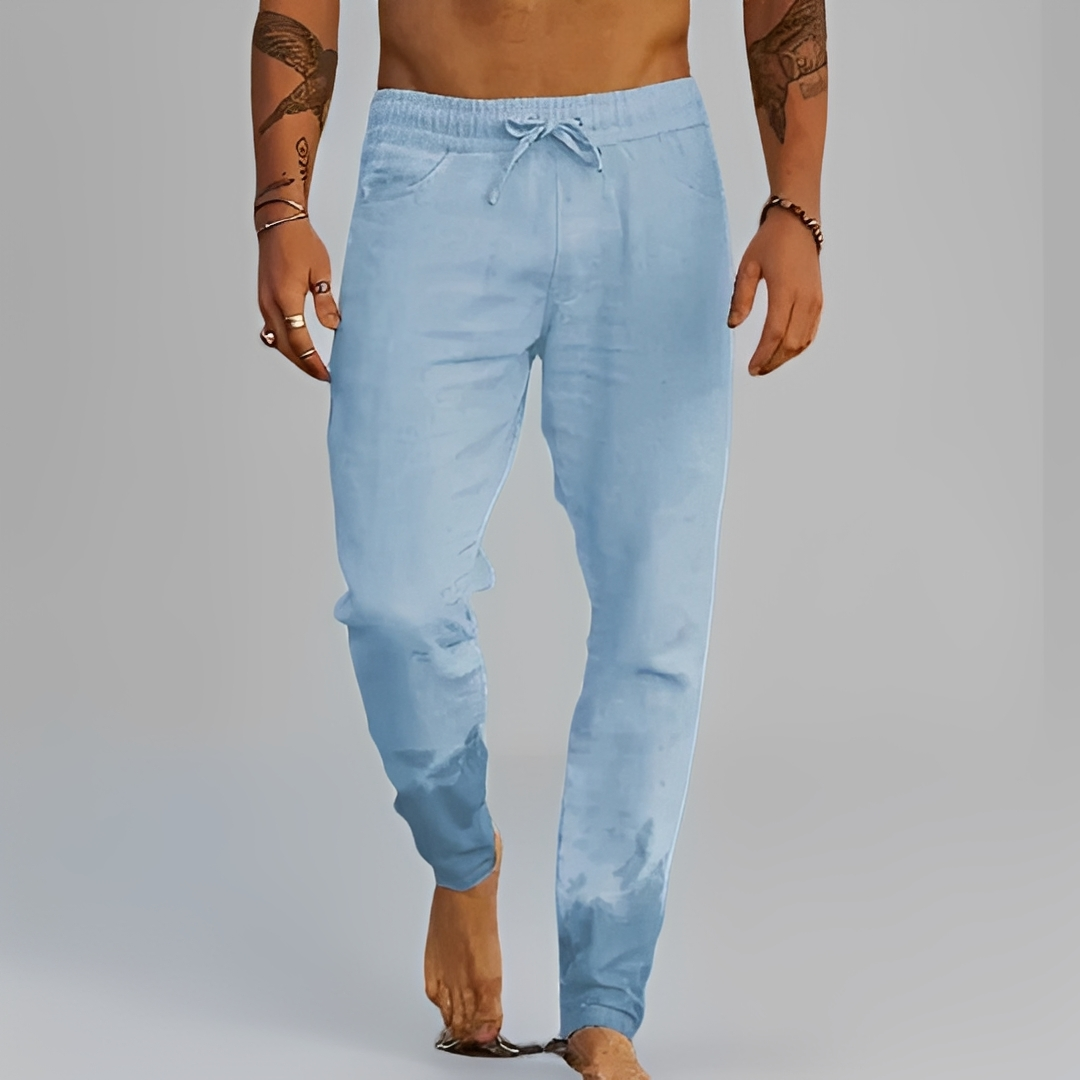 Eladio - Męskie, luźne spodnie ze sznurkiem