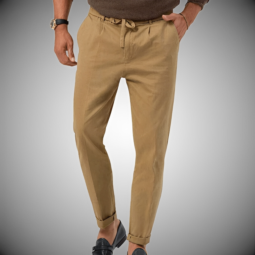 Gustine - Stylowe spodnie z troczkiem dla mężczyzn