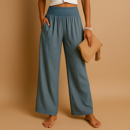 Aldona - Damskie spodnie z prostymi nogawkami, lekkie