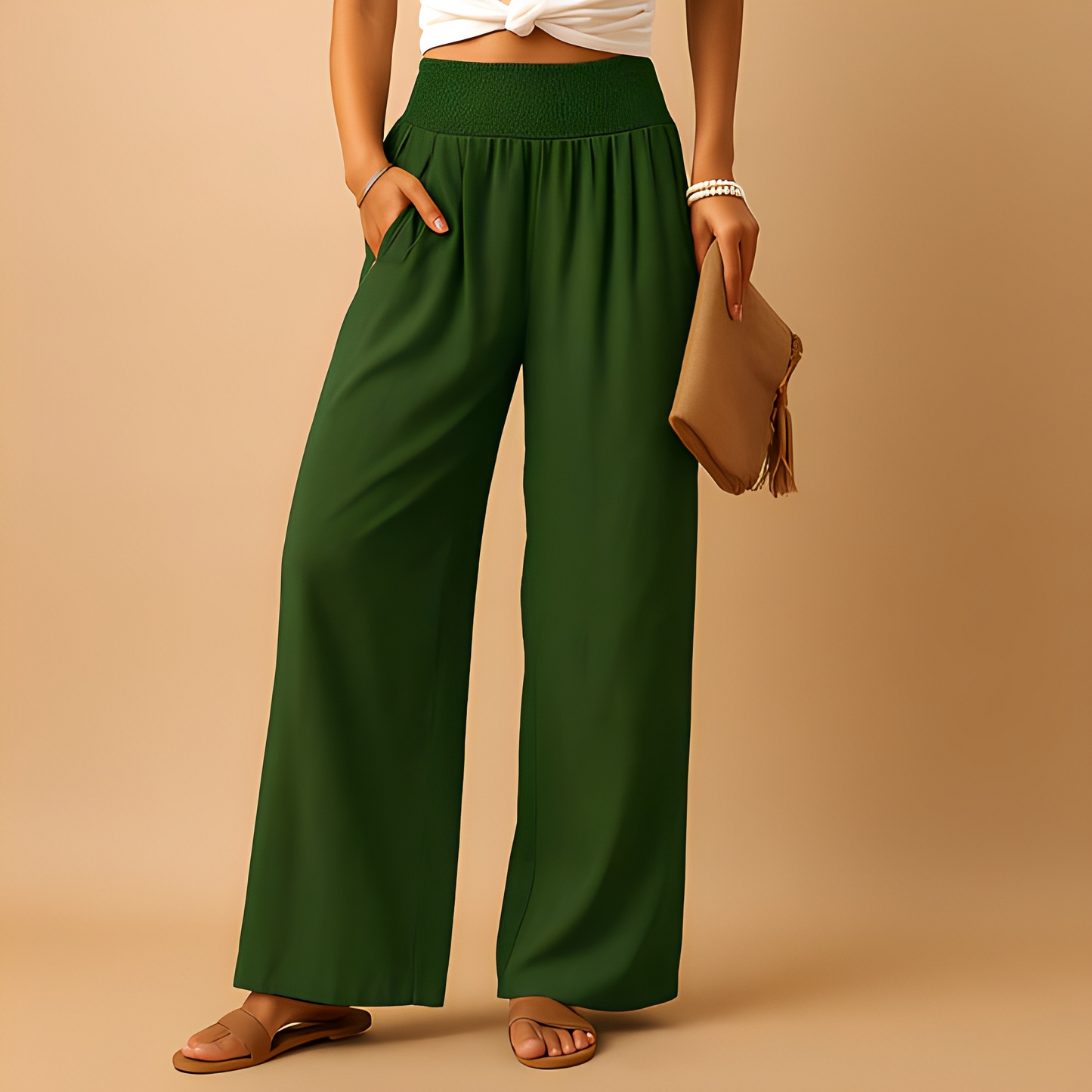 Aldona - Damskie spodnie z prostymi nogawkami, lekkie