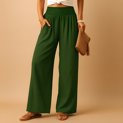 Aldona - Damskie spodnie z prostymi nogawkami, lekkie