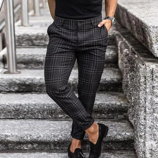 Felix – Modne spodnie chino w kratkę dla mężczyzn