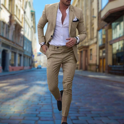 Leo - Nowoczesny Slim Fit Garnitur dla Mężczyzn