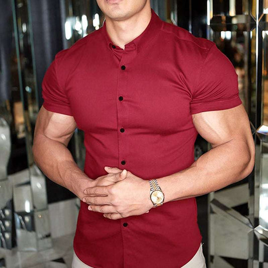Ben – Slim Fit Koszula z Krótkim Rękawem