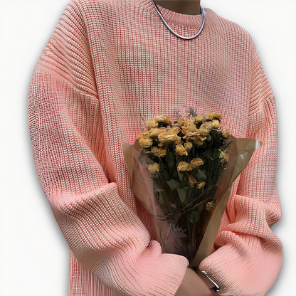 Abdias - Męski sweter oversize z dzianiny