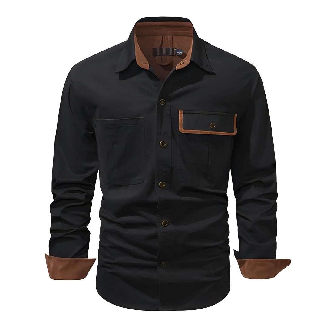 Elly - Komfortowe i grube męskie polo z długimi rękawami