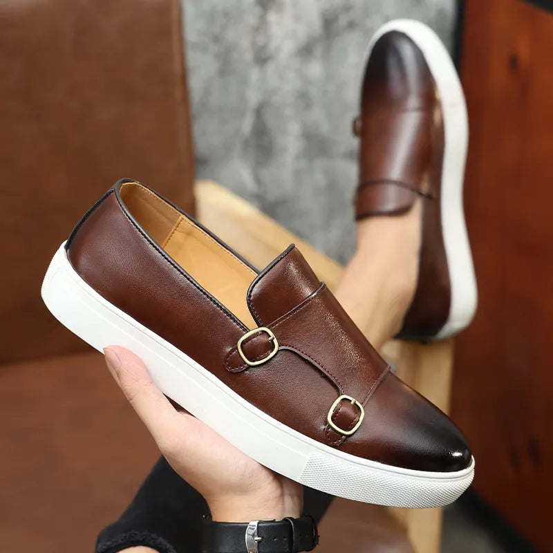 Jerald – Luźne Męskie Buty w Skórzanym Stylu