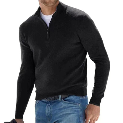 Agustín - Stylowy sweter z zamkiem dla mężczyzn