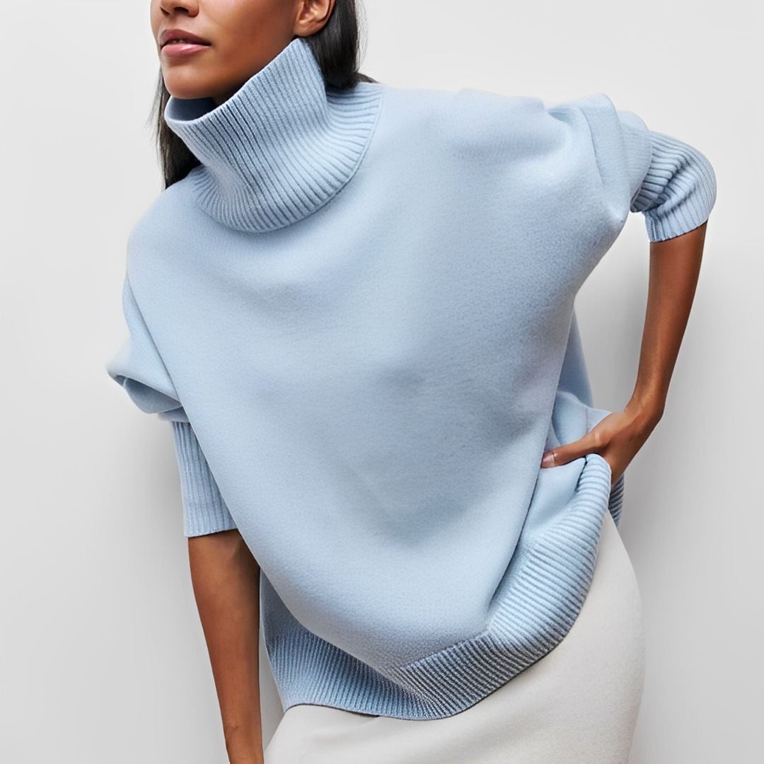Caren - Damski sweter z wysokim kołnierzem