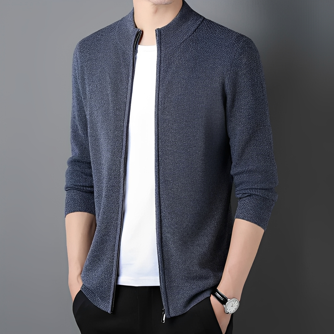 Derek - Męski kardigan na zamek, dający wygodę