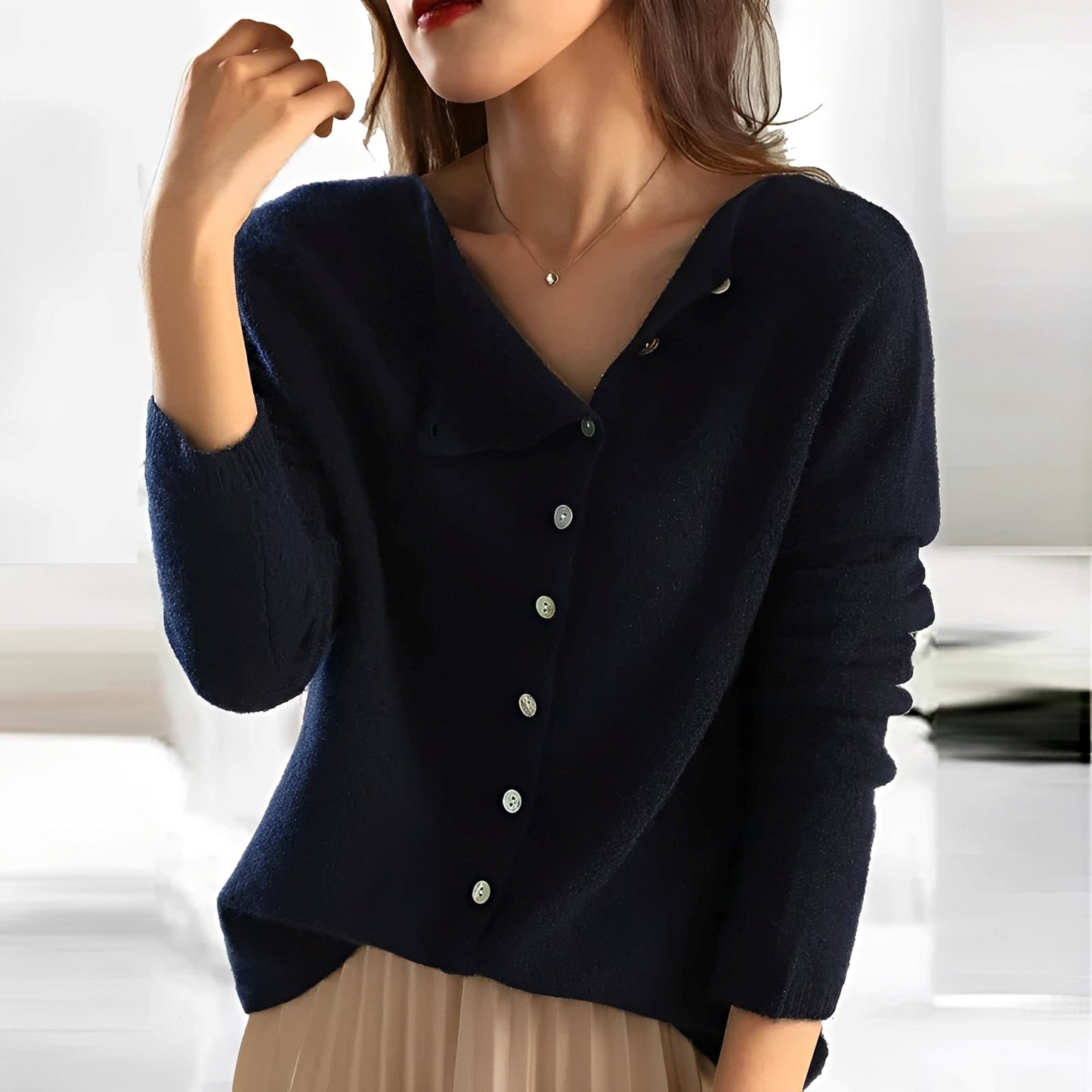 Lorena - Elegancki sweter z drobną strukturą dla kobiet
