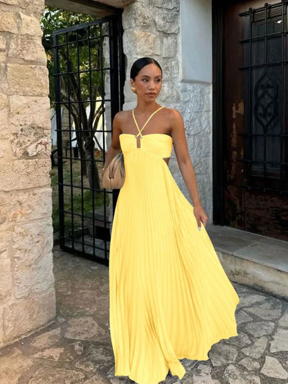Ayelet - Plisowana Suknia Maxi, Wielofunkcyjna & Elegancka