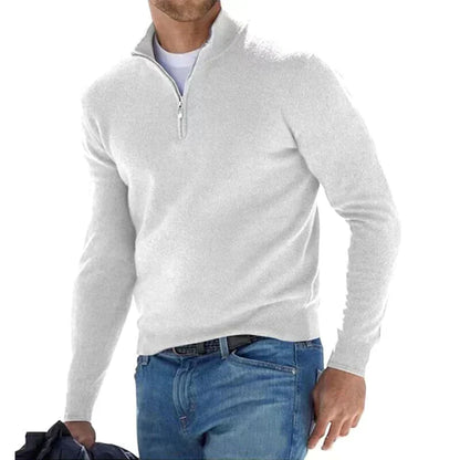 Agustín - Stylowy sweter z zamkiem dla mężczyzn