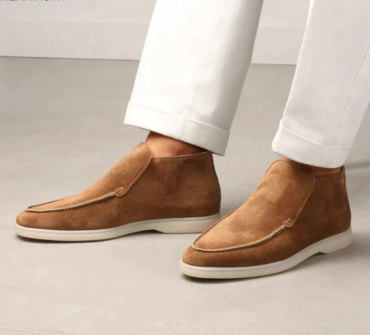 Argyle - Męskie loafersy z zamszu