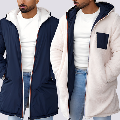 Hubert - Dwustronna, nowoczesna męska kurtka z kapturem