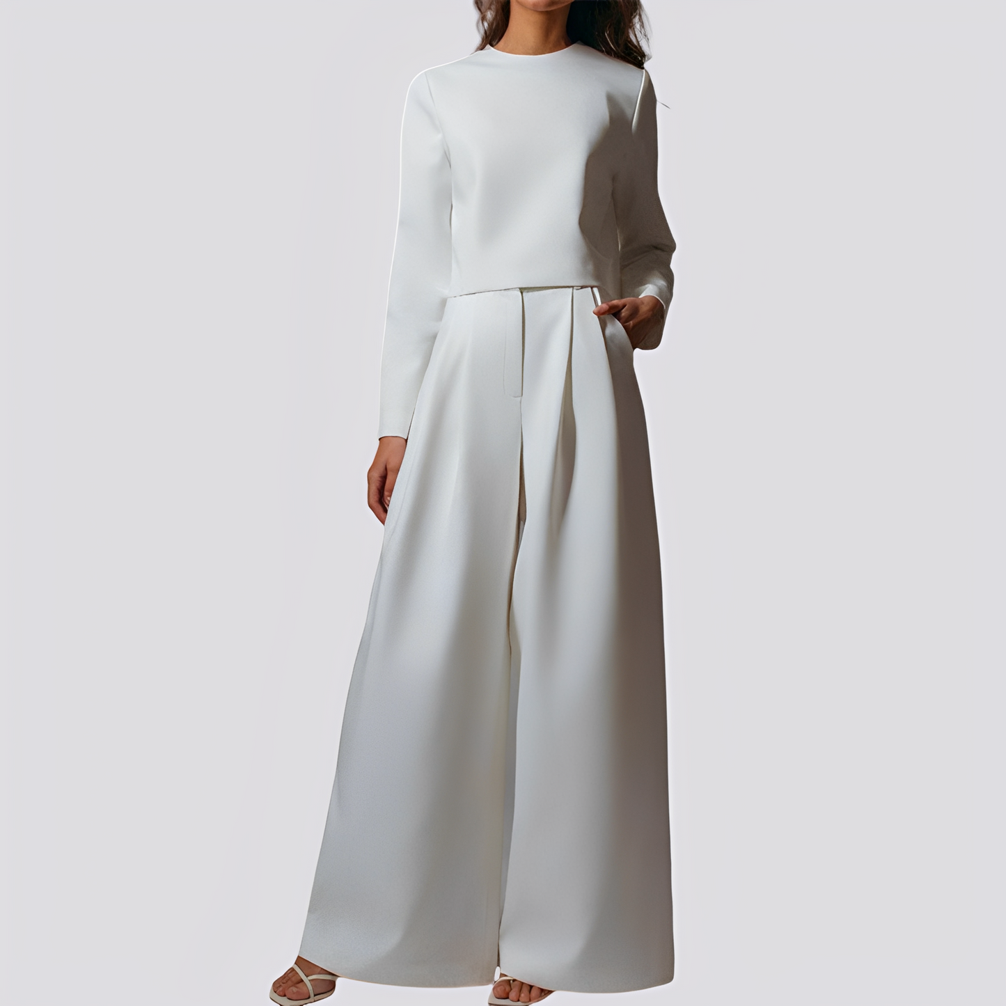 Irene - Stylowy top i szerokie spodnie dla kobiet