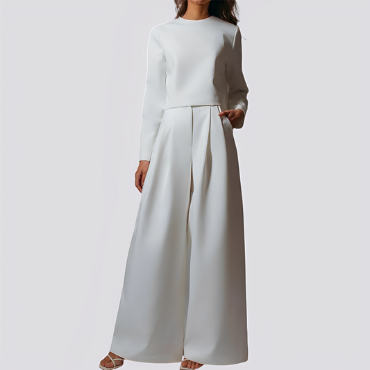 Irene - Stylowy top i szerokie spodnie dla kobiet