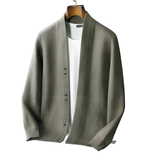 Alfie - Nowoczesny męski kardigan z grubiej wełny