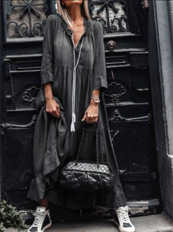 Isabelle - Luźna, prana maksi sukienka dla kobiet