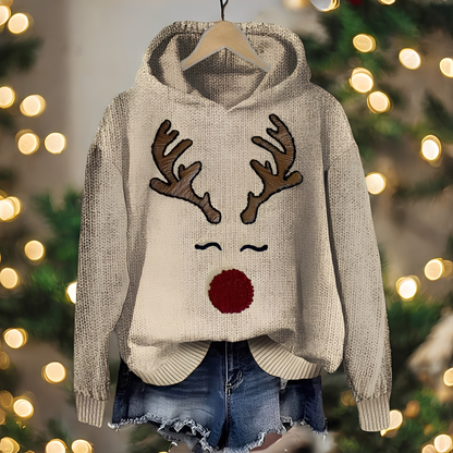 Liza - Modny świąteczny hoodie z nadrukiem dla kobiet