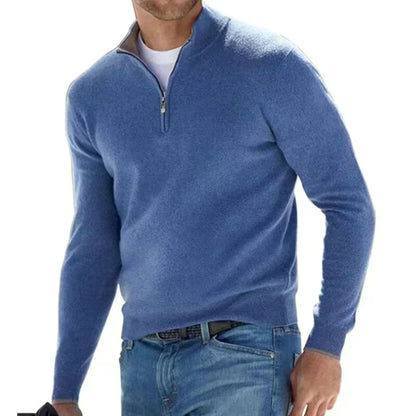 Agustín - Stylowy sweter z zamkiem dla mężczyzn