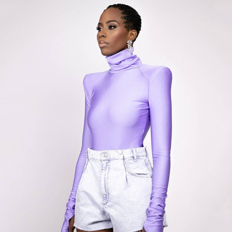 Ellery - Damskie body golf z poduszkami na ramionach