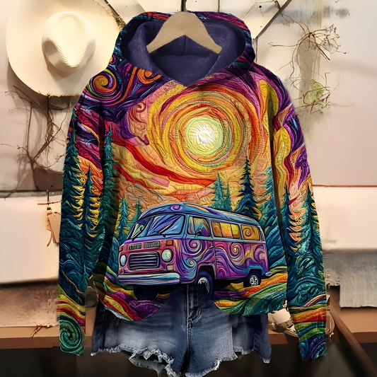 Séraphine - bluza z kapturem z nadrukiem cyfrowym dla kobiet