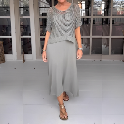 Almera - Komplet dzianinowej kurtki i spódnicy dla kobiet