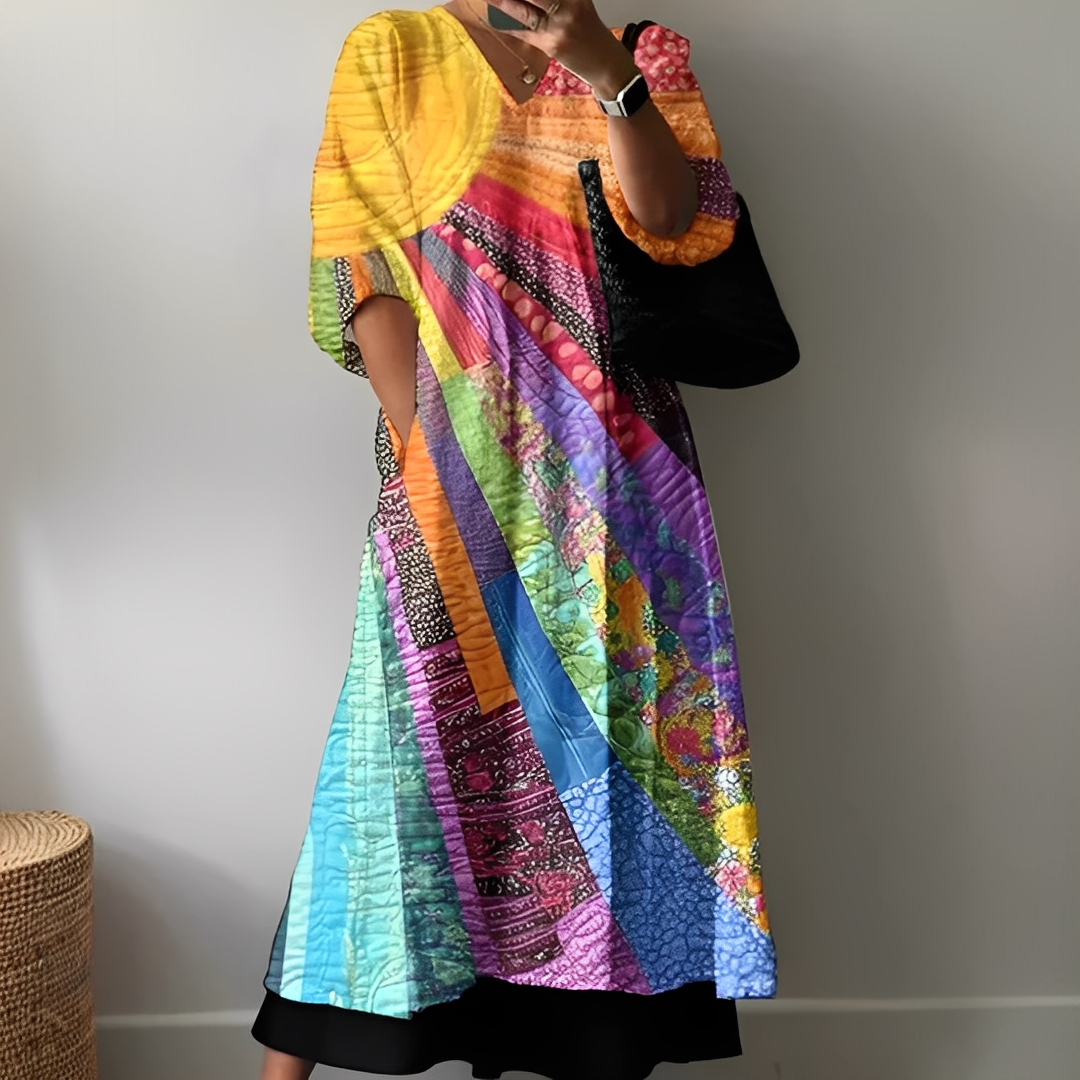 Angeleka - Barwna i komfortowa sukienka damska