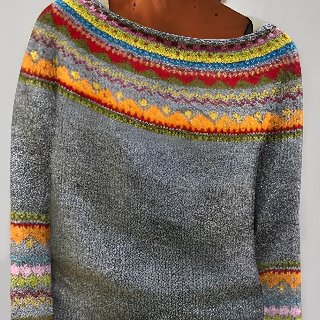 Stéphanie - Sweter z gustownym wzorem dla kobiet