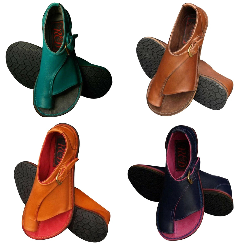 Elvina - Płaskie sandały z klamrą