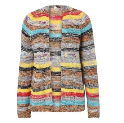 Toph - Vintage Damski Sweter w Paski Dzianinowy Bawełna