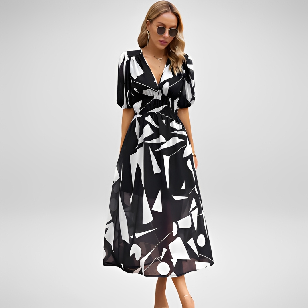 Airis - Stylowa letnia sukienka z dekoltem V dla kobiet