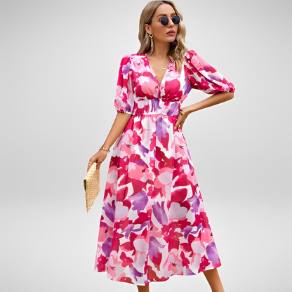 Airis - Stylowa letnia sukienka z dekoltem V dla kobiet