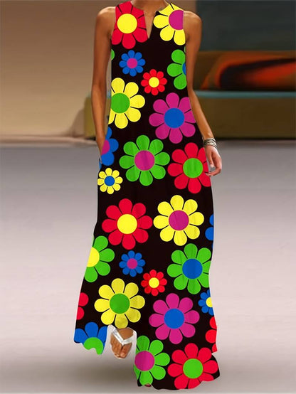 Grace - Sukienka w kwiaty z dekoltem V