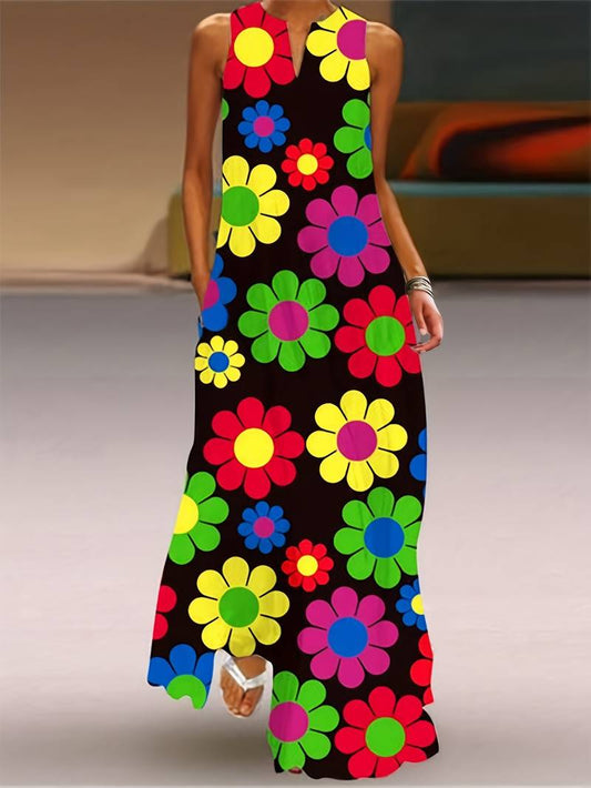 Grace - Sukienka w kwiaty z dekoltem V