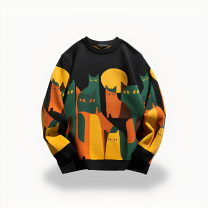 Ammon - Męski sweter z grubego materiału dzianinowego