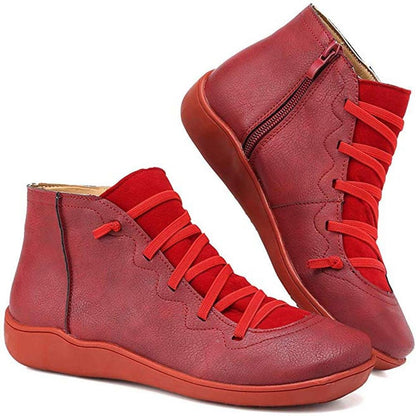 Afra – Retro Lace-Up Ankle Boots