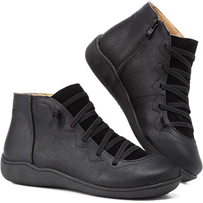 Afra – Retro Lace-Up Ankle Boots
